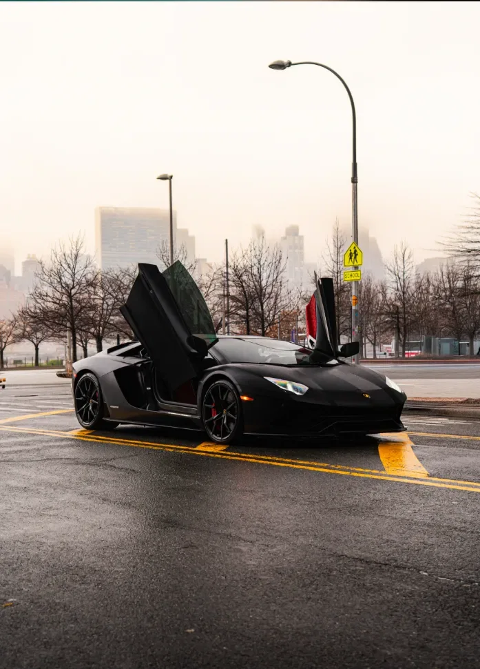 Matte Black Lamborghini Aventador S rental NYC photo 4