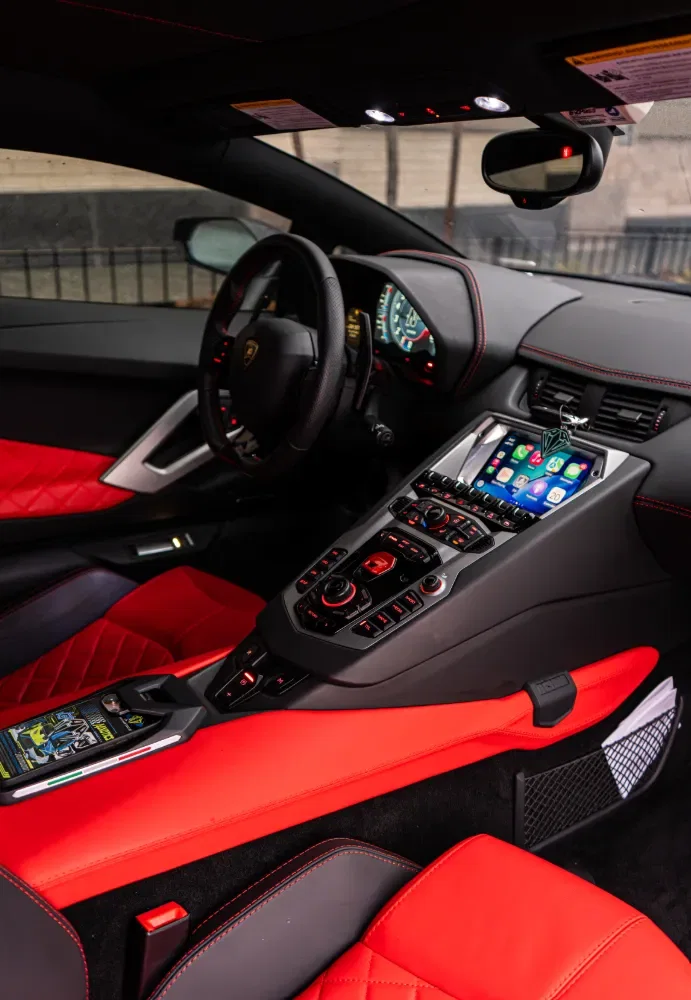 Matte Black Lamborghini Aventador S rental NYC photo 13