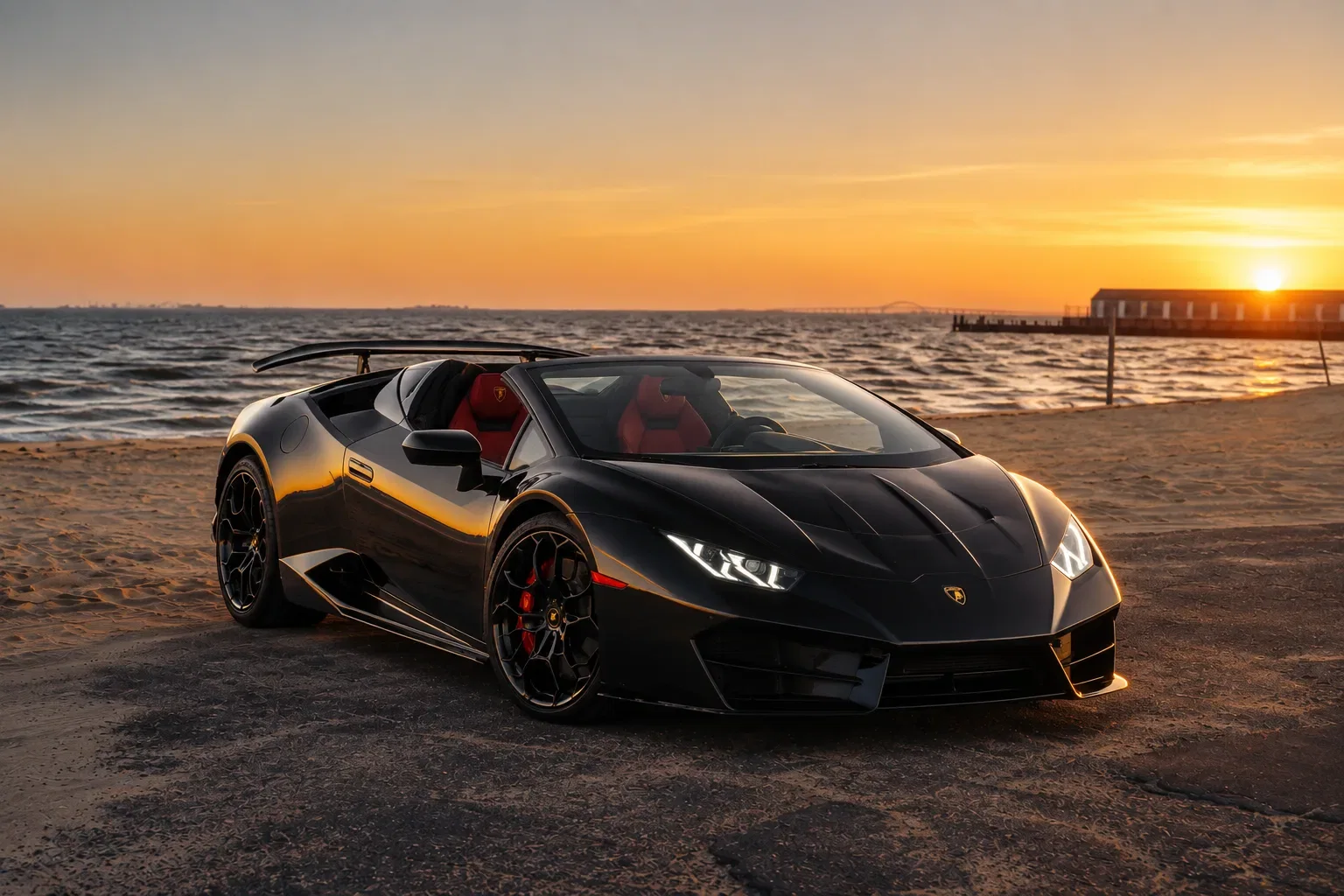 Black Lamborghini Huracán Spyder rental in New York City