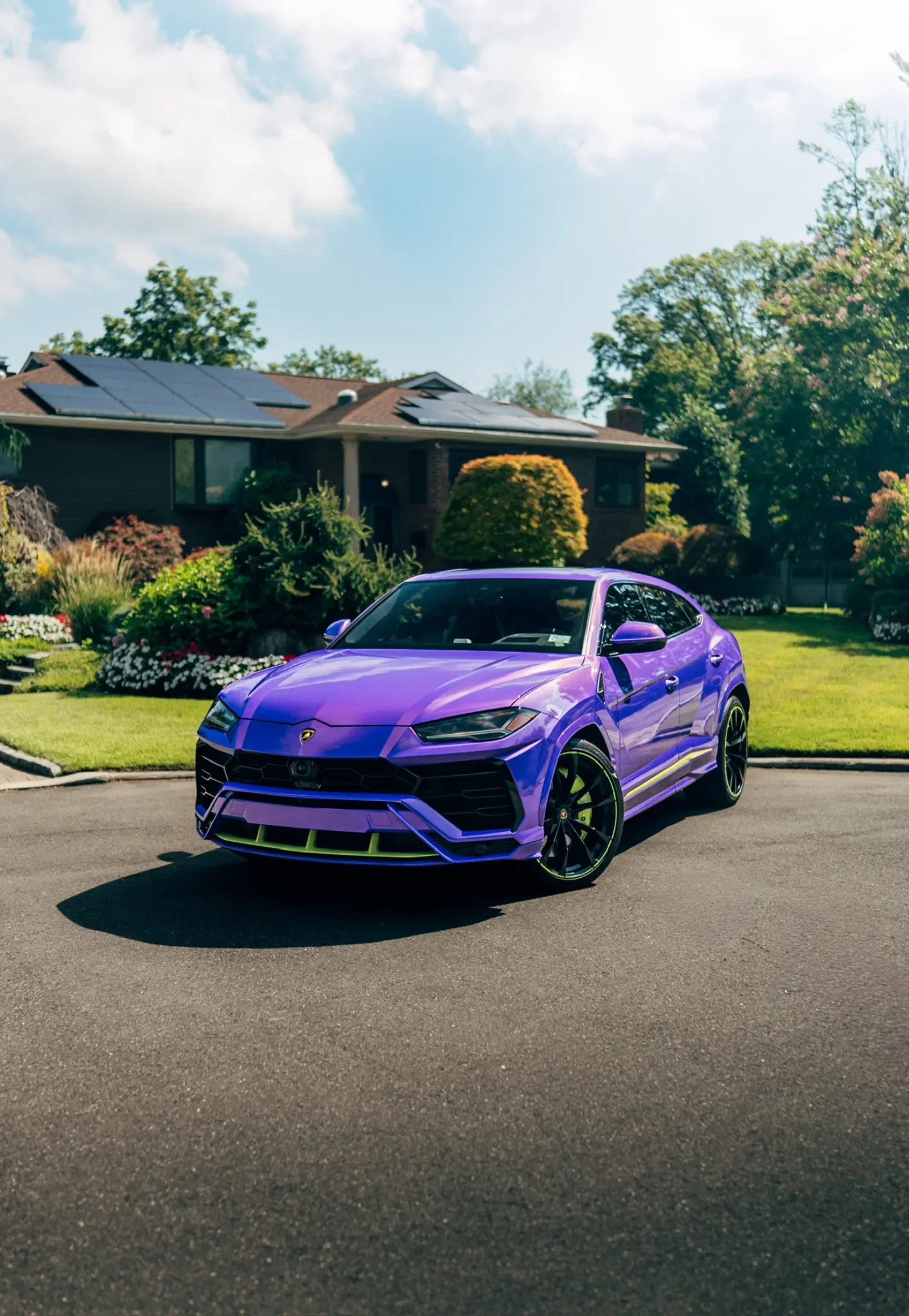 Purple Lamborghini Urus rental in New York City