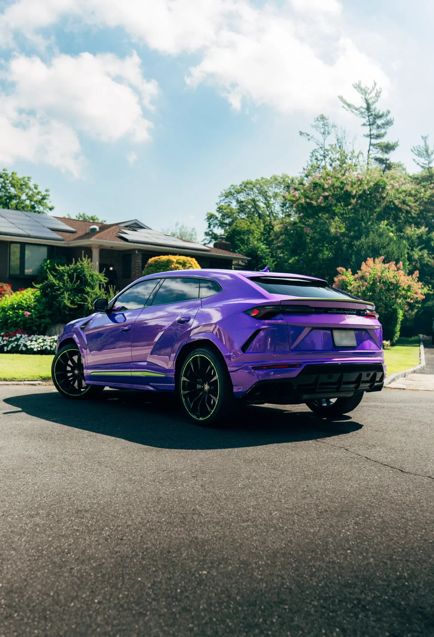 Purple Lamborghini Urus rental NYC photo 2