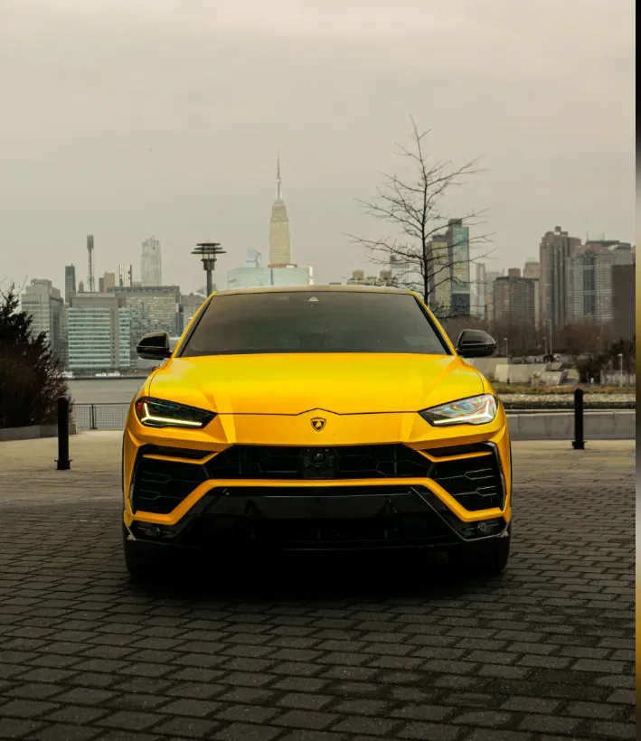Yellow Lamborghini Urus rental NYC photo 2