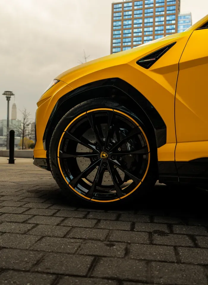 Yellow Lamborghini Urus rental NYC photo 4